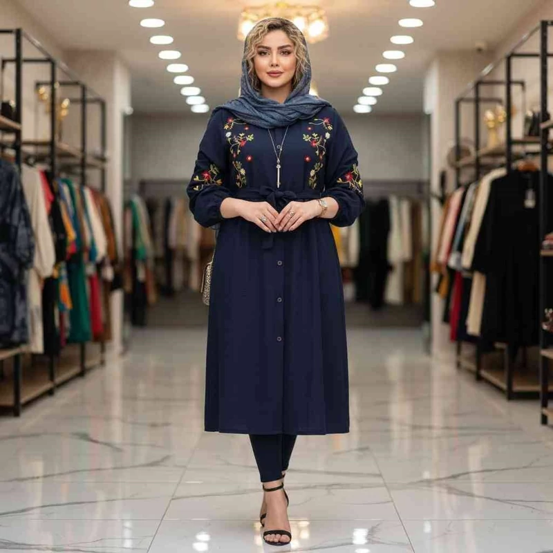 مانتو و شلوار گلدوزی